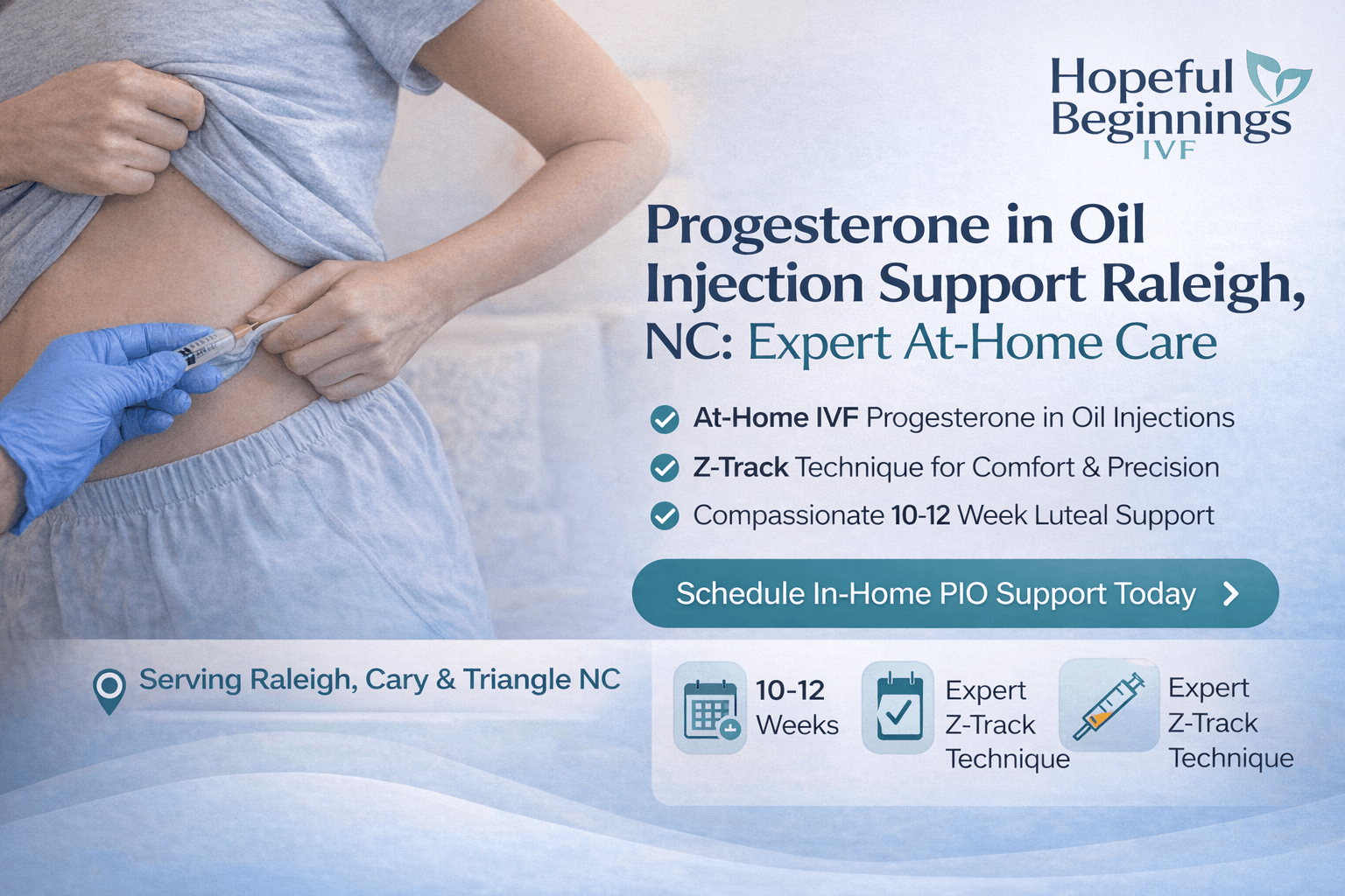 Progesterone in Oil Injection Support Raleigh NC Expert At-Home Care